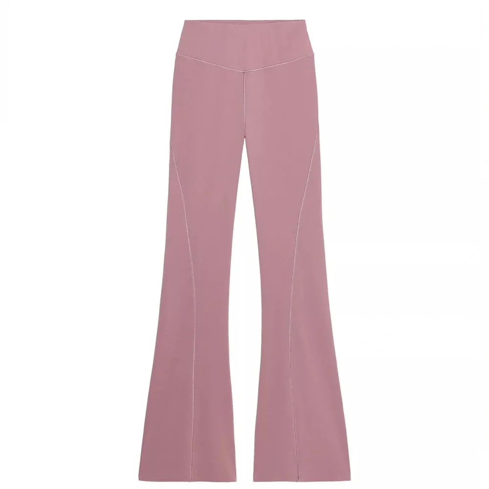 Zara NWT mauve pink seamless flare stretchy legging pants